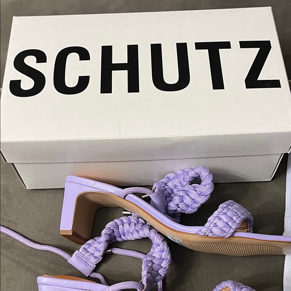 SCHUTZ Lavender Braided Strap Heels - Picture 9 of 11